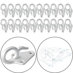 10 x Planenhaken mit Öse 70x40mm Anhängernetz Anhänger Netz Planen Haken Zurröse