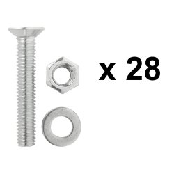 4 STK Airlineschiene 60 cm mit 8 x Fitting, Zurrschienen 28 x Schrauben Belastung 8,31 KN bei 30 Grad, 8,59 KN bei 45 Grad