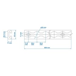 4 STK Airlineschiene 60 cm mit 8 x Fitting, Zurrschienen 28 x Schrauben Belastung 8,31 KN bei 30 Grad, 8,59 KN bei 45 Grad