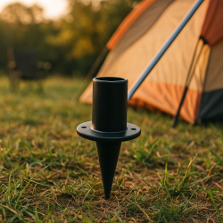 8 x Bodenspitze für 18mm Rohr – zeltstabspitze schwarz für Zeltgestänge Zubehör Camping Zeltstabdorn Kunststoff Ø25 mm