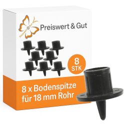 8x Bodenspitze für Zeltstangen Ø23mm Rohr...