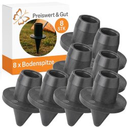 8x Bodenspitze für Zeltstangen Rohreingang...
