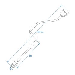 Handkurbel 19 mm Adapter-Verlängerung 620 mm für Wohnwagen Kurbelstützen Anhänger Stützen manuelle Kurbel Stahl geeignet für höhenverstellbare Stützen Caravan Camping