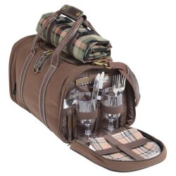 AS Picknicktasche 29 tlg Picknickkorb Picknick Set Kühlfach, Picknickdecke Tasche AS