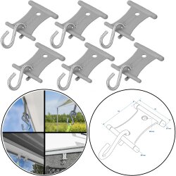 6x S-Haken Edelstahl geeignet für Kederschiene 5/6 - 7/8mm Set Hangers Kit Kunstsoff