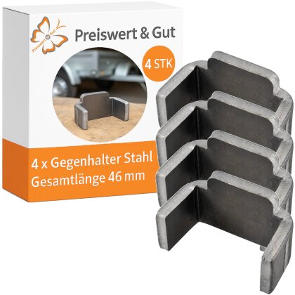 4 x Gegenhalter für Boardwandverschluss Anhänger L46 mm Innenbreite 35 mm