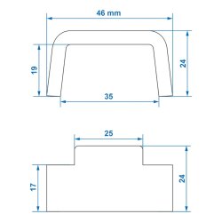 4 x Gegenhalter für Boardwandverschluss Anhänger L46 mm Innenbreite 35 mm