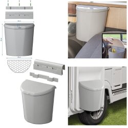Abfalleimer 10 L Mülleimer mit Deckel u WC Garnitur Toiletten Bürste Wohnwagen