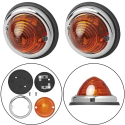 Begrenzungsleuchten 2er Set Positionsleuchte orange 70 mm E9 geprüft für 12V 24V links und rechts ohne Leuchtmittel