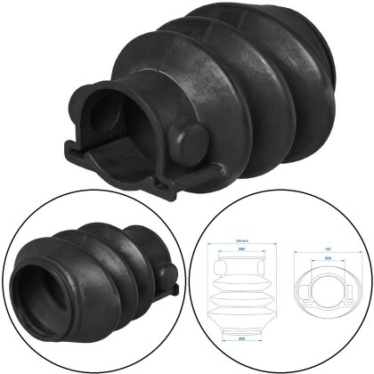AS 1 x Faltenbalg für Anhänger Auflaufeinrichtung - kompatibel für Alko -  50/60 mm L=125 Gummi Manschette Farbe Schwarz AS