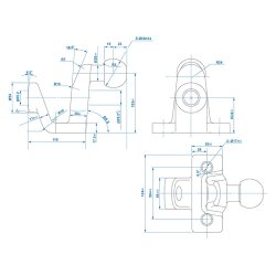 Anhängerkupplungskugel Ø50mm D21 3 5t 350kg Stützlast silber für Maulkupplung und Zugmaul mit Befestigungsbolzen