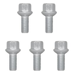 5 x Radschrauben M12x1,5 verzinkt konisch Kugel für Anhänger & Fahrzeuge – Robustes Set aus 40Cr 8,8 Stahl, Schlüsselgröße 17mm