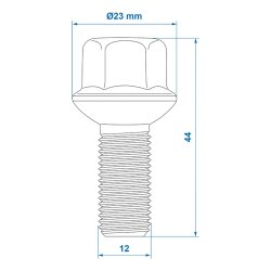 20 x Radschrauben M12x1,5 konisch Kugel für Anhänger – 40Cr Stahl verzinkt, 17mm Schlüsselgröße, hohe Stabilität für sichere Radmontage