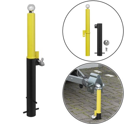 Parkstütze mit Rundbügel-Schloss – abnehmbar für 50 mm Kugelkupplungen, inkl. Bodenhülse