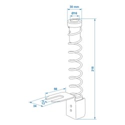 Kabelschutz Feder 2 Stück für Anhänger 218 mm zum Schutz von Kabel 7 auf 13 und Handbremsseil