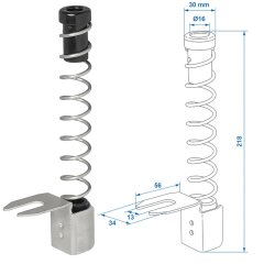 Kabelschutz Feder 2 Stück für Anhänger 218 mm zum Schutz von Kabel 7 auf 13 und Handbremsseil