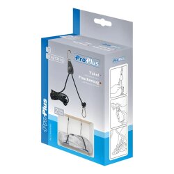 Flaschenzug Set Seilzug mit Ratsche & Umlenkrolle 2 x 2,5 m Ø6 mm Tragkraft 136 kg gesamt 68 kg je Stück für Werkstatt Garage Camping Hängesystem Set 2 Stück