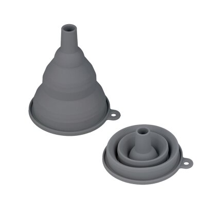 Trichter Klein faltbar Silikon Ø7cm Einfülltrichter einfüll Küche mini groß Grau