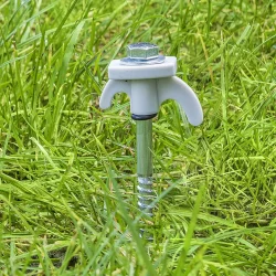 10x Schraubheringe Camping Metall 20 cm Heringe Erdanker zum schrauben Zelt Ø7mm