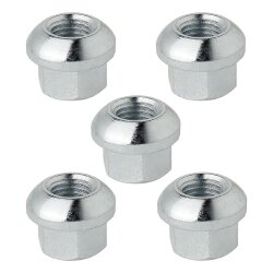 5 x Radmuttern Silber M12x 1,5 ungebremste Anhänger...