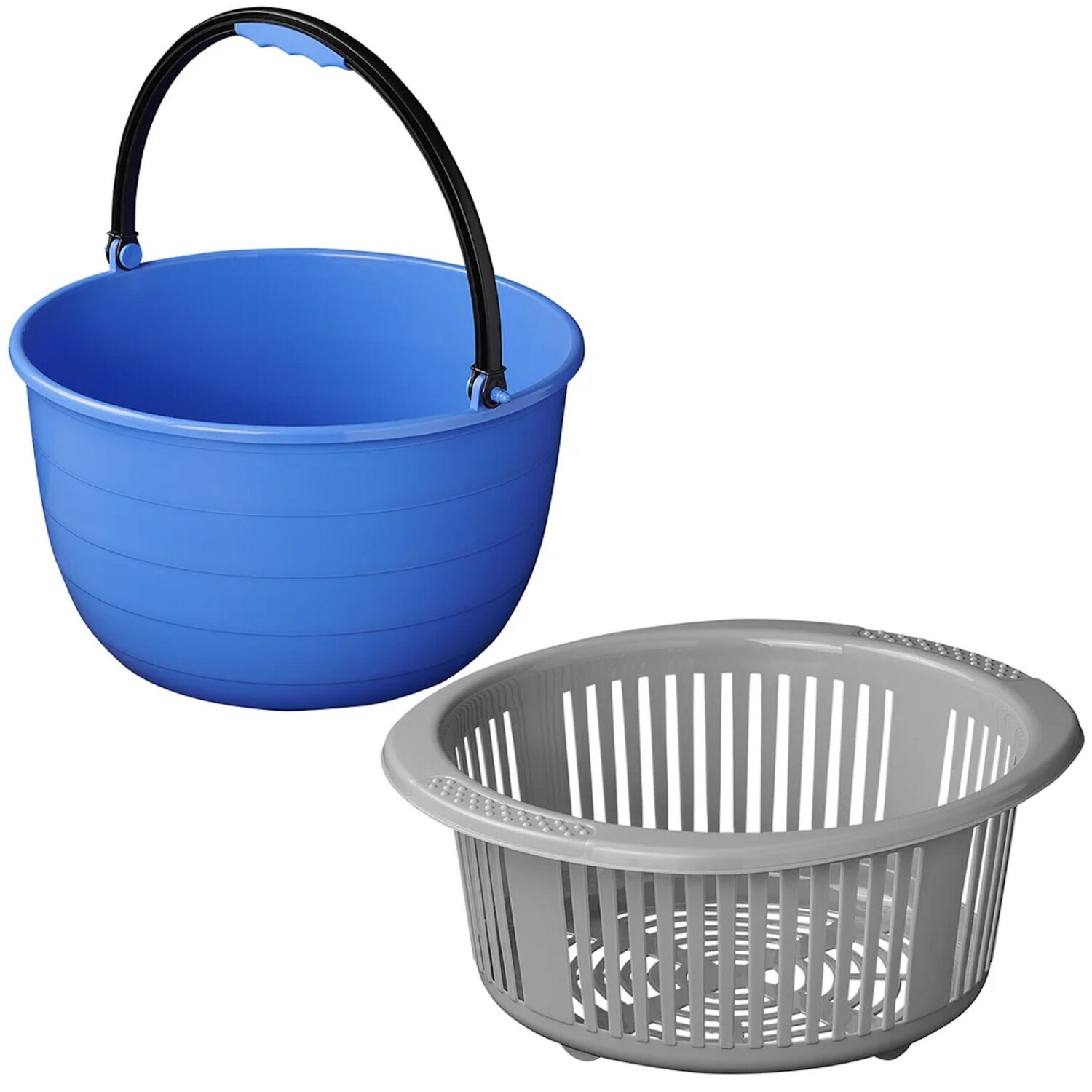 Waschschüssel Camping Kunststoff 15 Liter Spülschüssel mit Korbeinsatz D 35 cm -, 24,59 €