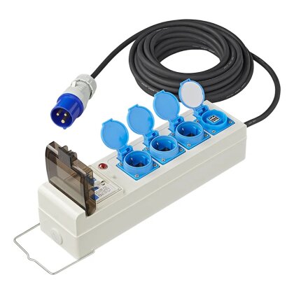 CEE Stromverteiler 20m wetterfest H07RN F 3G2 5mm² mit RCD MCCB USB für Camping Outdoor Stromversorgung