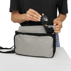 Fahrradtasche Lenkertasche 25x15,5x8,5 cm Fahrrad Tasche Lenker Klettverschluss Regenhaube Polyester Hauptfach Reißverschlussfach Schultergurt abnehmbar Handschlaufe