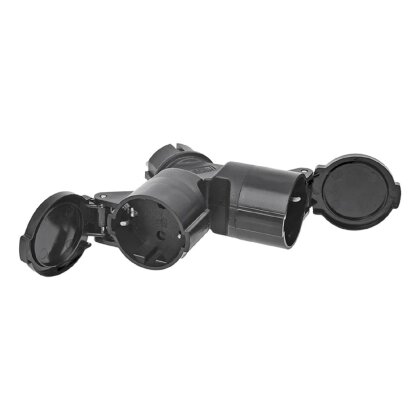 Schuko Stecker Zweifach IP44 Kupplung Schukostecker Mehrfachsteckdose Steckdose