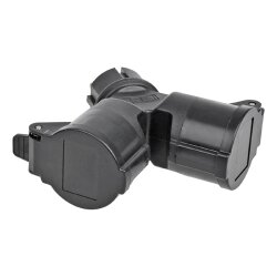 Schuko Stecker Zweifach IP44 Kupplung Schukostecker Mehrfachsteckdose Steckdose