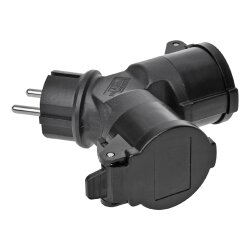 Schuko Stecker Zweifach IP44 Kupplung Schukostecker Mehrfachsteckdose Steckdose