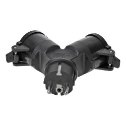 Schuko Stecker Zweifach IP44 Kupplung Schukostecker Mehrfachsteckdose Steckdose