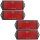 4 x Reflektor für Anhänger 104 x 40 mm - Farbe Rot mit Schraubbefestigung Rückstrahler Seitenstrahler Anhänger Zubehör