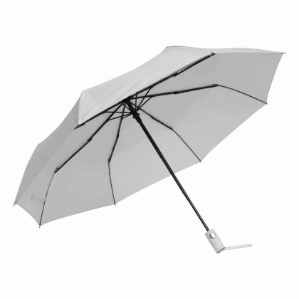 Automatik Taschenschirm Kompakt und Handlich für Reise und Alltag, Großer Unisex Regenschirm mit 101 cm Durchmesser Grau