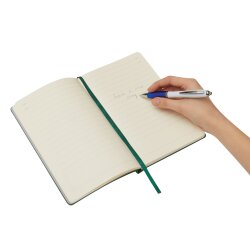 Kugelschreiber Set 50 Stück blau schreibend mit Druckmechanismus weiche Griffzone geschwungener Clip 14 cm aus Kunststoff