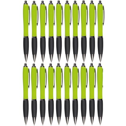 50x Kugelschreiber Grün Set Kulis blauschreibend Großraummine Druckmechanismus