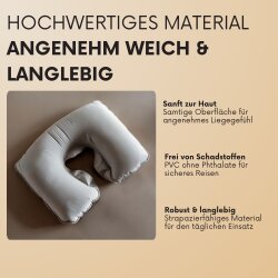 Nackenkissen 3er Set Grau – Nackenhörnchen für Reisen – weiches Nackenstützkissen mit praktischer Aufbewahrungstasche – ideal für Flugzeug, Auto, Bahn & Urlaub