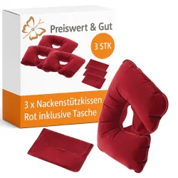 3x Nackenkissen mit samtiger Oberfläche –...