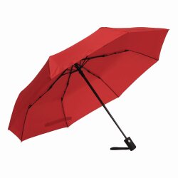 Regenschirm vollautomatisch Rot, Metallstock, Taschenschirm mit Fiberglaspeichen, gummierter Griff, Handtaschenschirm Ø97 cm
