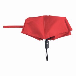 Regenschirm vollautomatisch Rot, Metallstock, Taschenschirm mit Fiberglaspeichen, gummierter Griff, Handtaschenschirm Ø97 cm