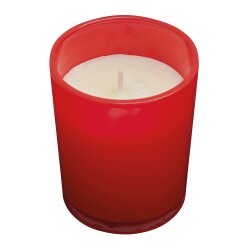 25 x Kerzen im Glas rot Durchmesser 5.5 x 6.6 cm lange Brenndauer dekorative Votivkerzen Wachskerzen Set fuer Tischdeko Feierlichkeiten und Atmosphaere ideal fuer Wohnzimmer Events und saisonale Deko