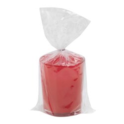 Kerzen im Glas 25 Stück rot Ø 5,5 x 6,6 cm Wachs Kerzen mit ca. 20 Stunden Brenndauer für Deko & Tischdekoration