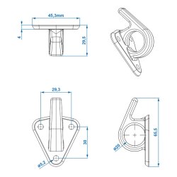 20 Stück Planenhaken für Anhänger Plane, robuste Befestigungshaken und Zurröse aus Kunststoff für sichere Ladungssicherung, 48 x 45 mm