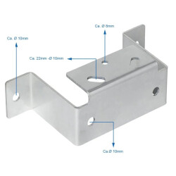 2x Befestigungsprofil für Abstellstütze 22x10x6cm Halterung Anhängerstütze Stahl