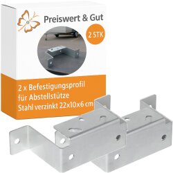 Befestigungsprofil für Abstellstütze, 2er Set Halterung für Anhänger, stabile Anhängerstütze aus verzinktem Stahl, 22x10x6 cm