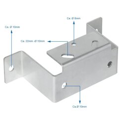 Befestigungsprofil für Abstellstütze, 2er Set Halterung für Anhänger, stabile Anhängerstütze aus verzinktem Stahl, 22x10x6 cm