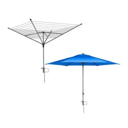 2 STK Bodenhülse Sonnenschirm Wäschespinne 35 mm, 45 cm betonierbar Rasendorn für Wäschespinne, Sonnenschirm und SAT Antenne, 45 cm Länge zum Betonieren Preiswert&Gut