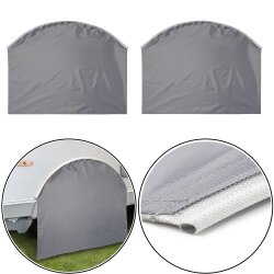 2x Radabdeckung Wohnwagen 77x60 Reifenabdeckung Wohnmobil für Durchmesser 8mm Kederschiene