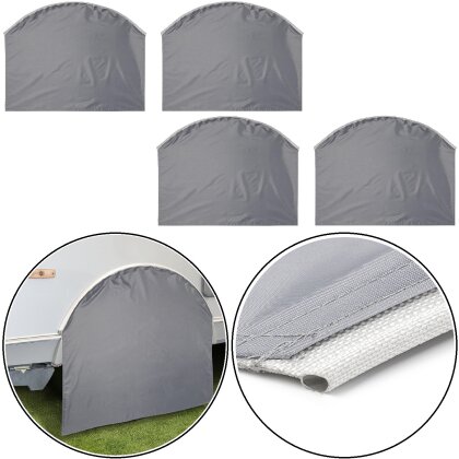 2x Radabdeckung Wohnwagen 77x60 Reifenabdeckung Wohnmobil für Durchmesser 8mm Kederschiene