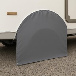 Radabdeckung Wohnwagen 2er Set 88x89cm Reifenabdeckung Wohnmobil wetterfest aus Polyestergewebe - Radkastenabdeckung als Reifenschutz mit 2 Ösen zur Fixierung
