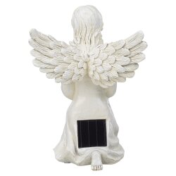Friedhof Figur H22cm Engel Solar LED Grab Licht Grabschmuck Engelsfigur Deko